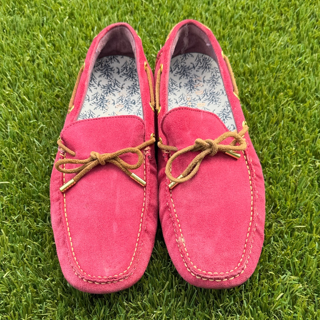 Euc Ted Baker London Red Suede Loafers Sz 43